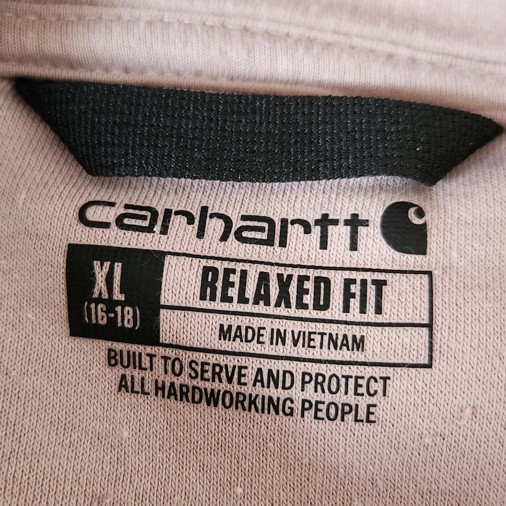Carhartt "Relaxed Fit Midweight Logo Sleeve Graphic Hoodie" Mink Women's Size XL - Picture 5 of 11